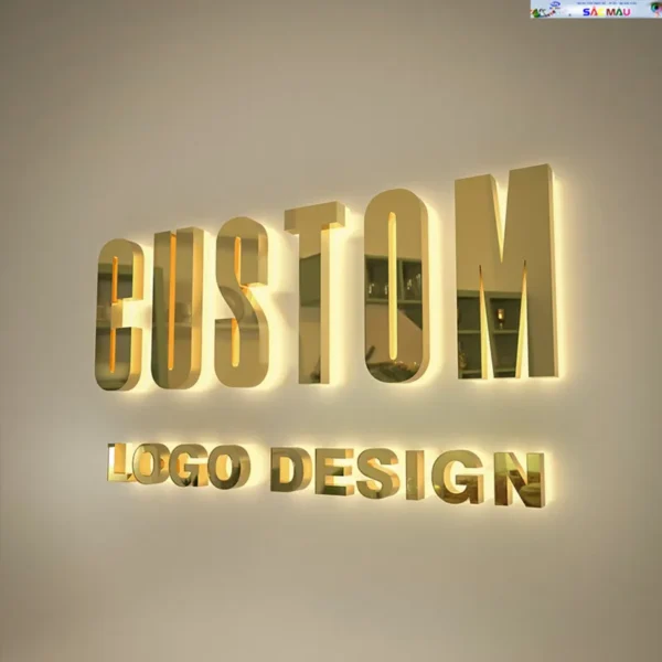 Mẫu Bảng Hiệu Chữ Nổi Inox Vàng Gương Đẹp