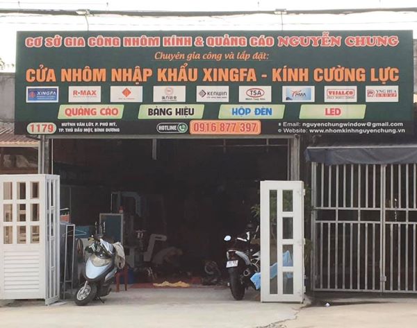 Thiết kế bảng hiệu cửa nhôm