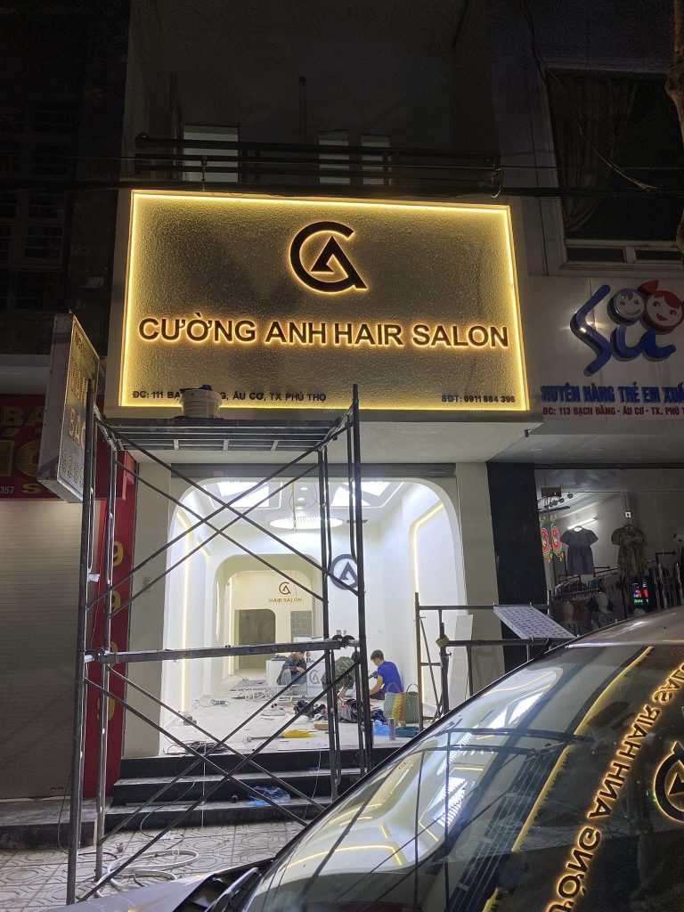 Thi công biển salon
