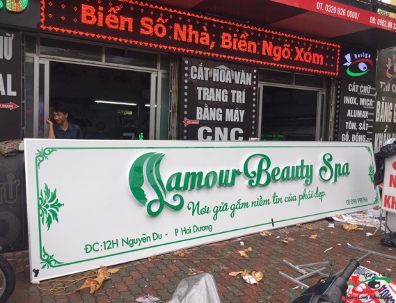 Thi công biển salon