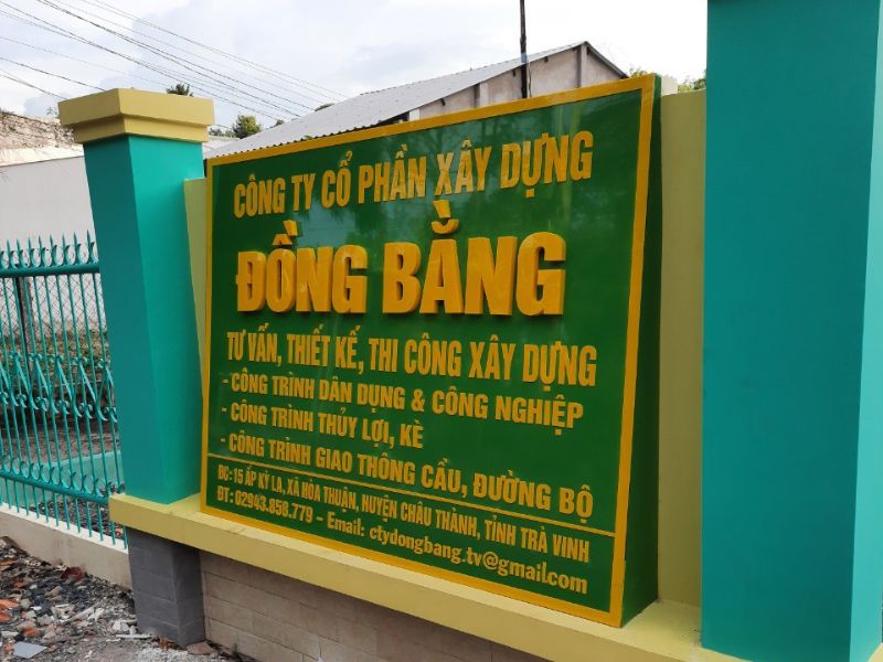 Thiết Kế Bảng Hiệu Công Ty Xây Dựng Tại TP.HCM
