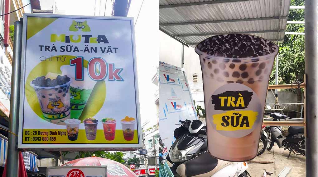 Thi Công Bảng Quảng Cáo Trà Sữa