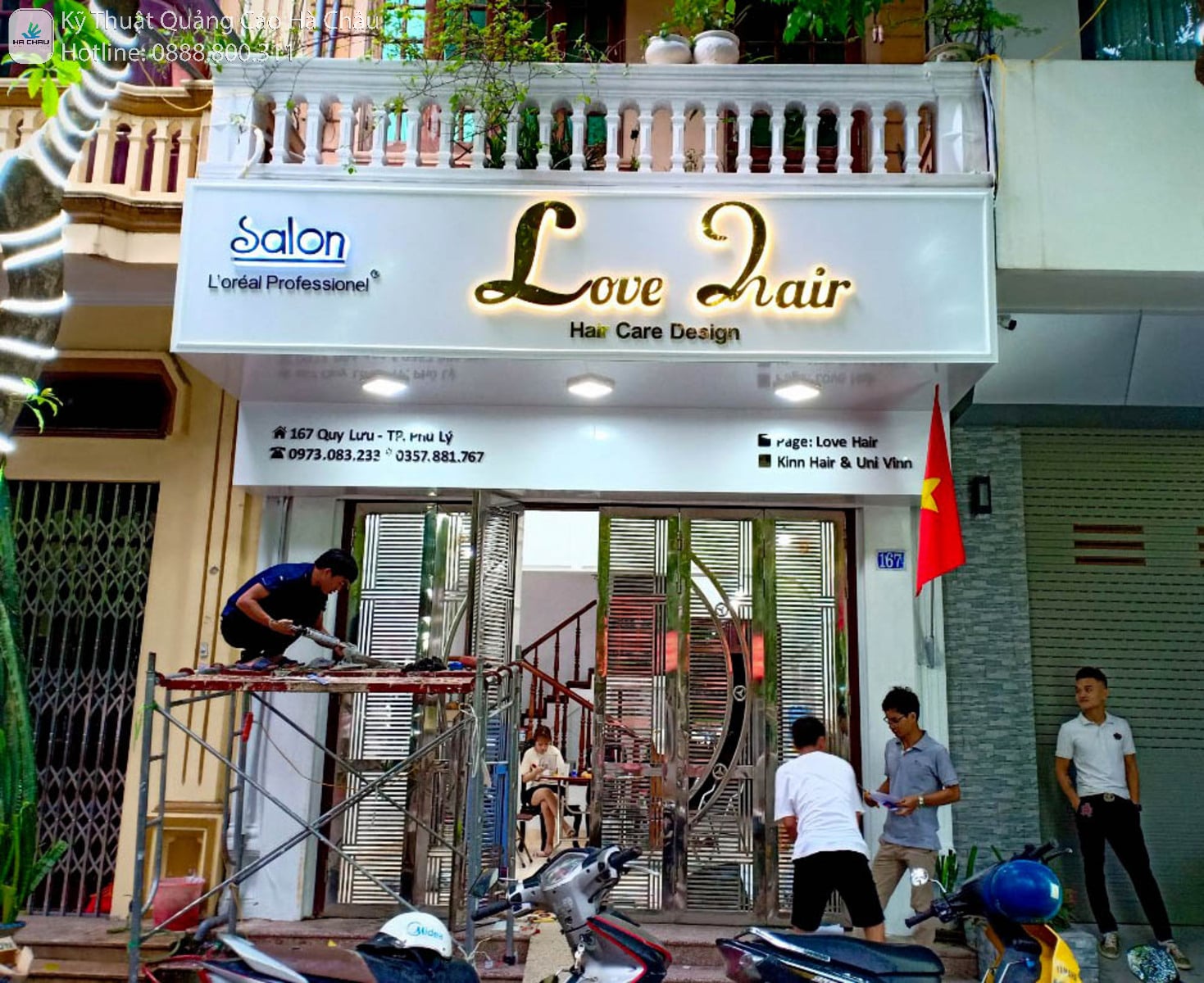 Thi Công Bảng Quảng Cáo Tiệm Tóc