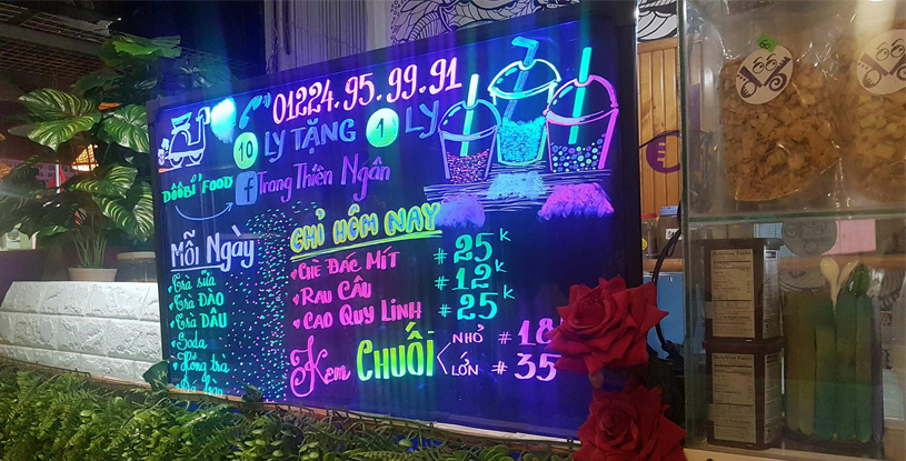 Bảng Đèn LED Trà Sữa