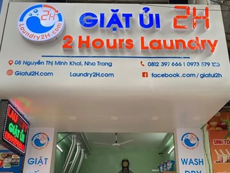 Thi Công Bảng Hiệu Giặt Sấy Đẹp