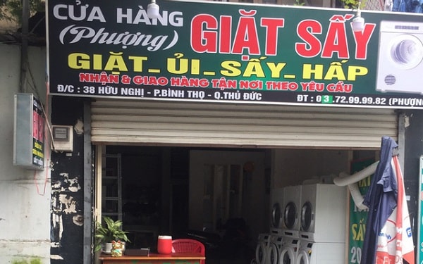 Thi Công Bảng Hiệu Giặt Ủi Đẹp