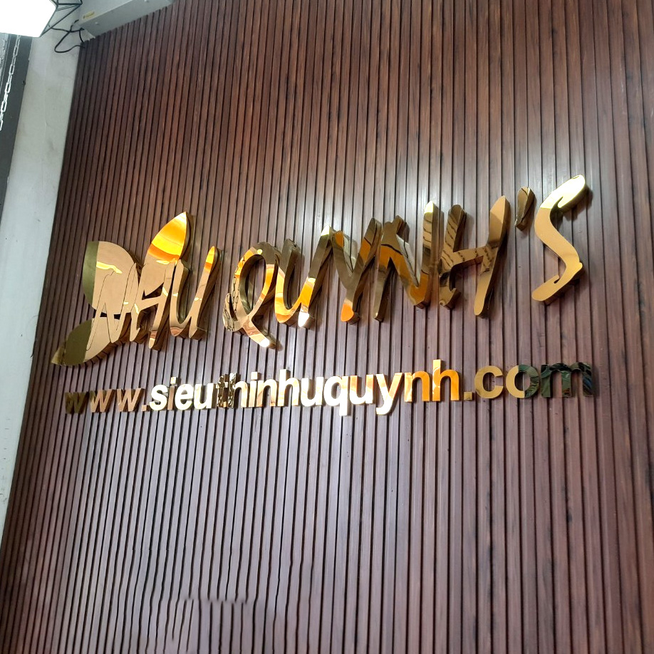 Thiết kế Bảng Hiệu Chữ Inox Vàng Sang Trọng