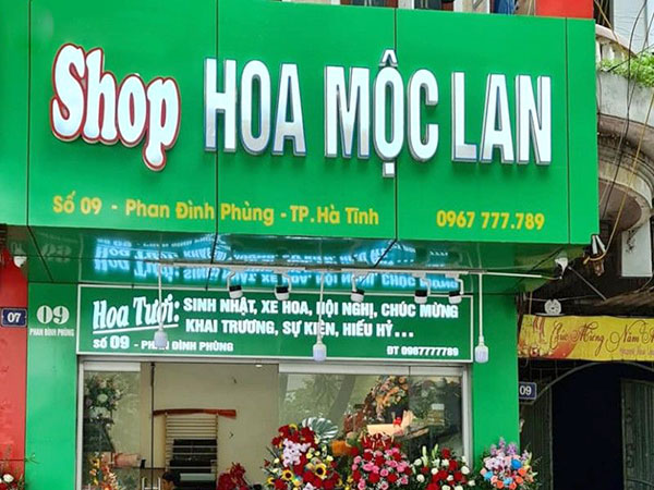 Thi Công Bảng Hiệu Cửa Hàng Hoa Đẹp & Bền