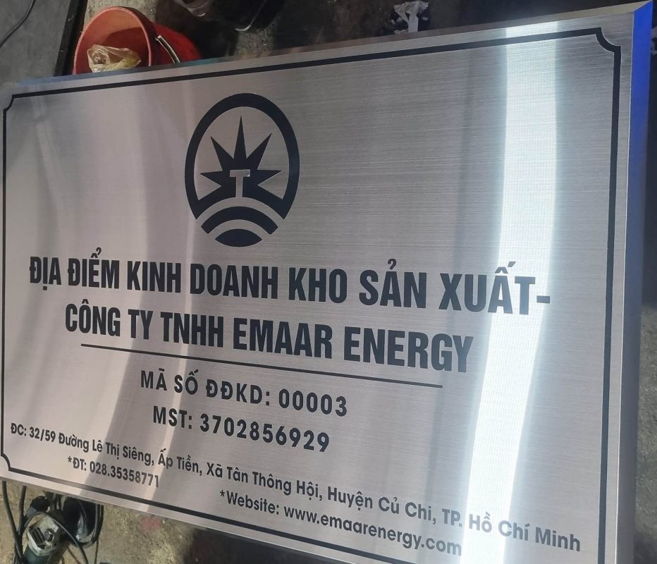 Thiết Kế Bảng Công Ty Inox
