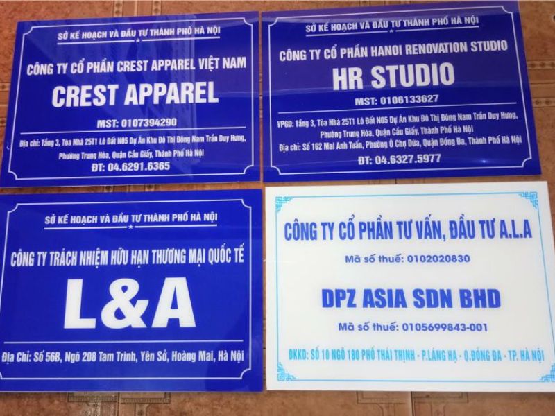 Bảng Hiệu Mica Công Ty