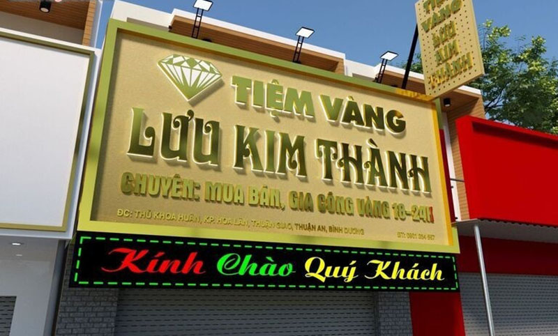 Thiết Kế Bảng Hiệu Vàng Chuyên Nghiệp
