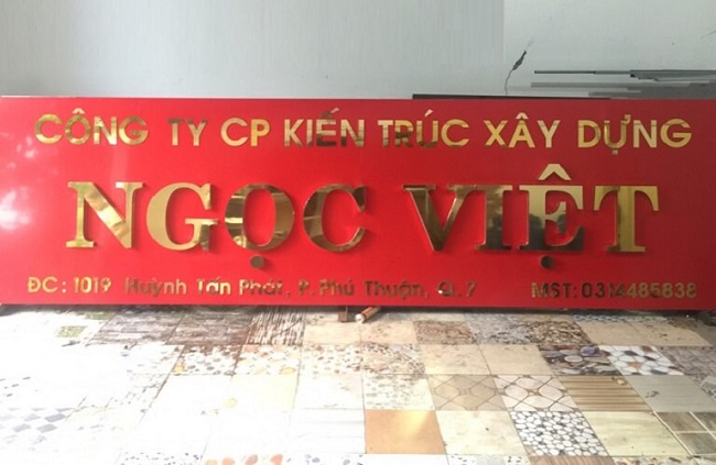 Bảng Hiệu Công Ty Xây Dựng Đẹp