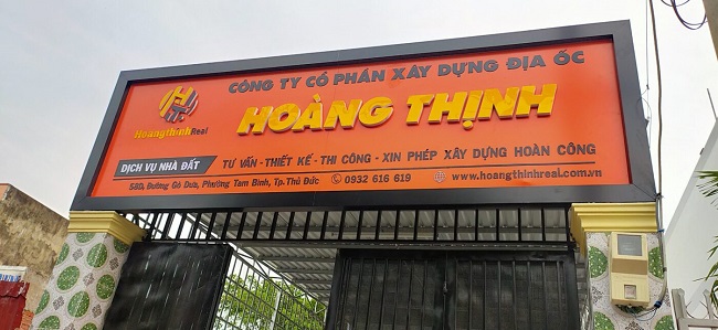 Bảng Hiệu Công Ty Xây Dựng Đẹp
