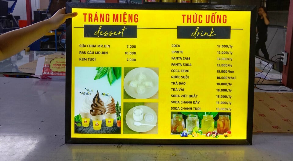 Mẫu Hộp Đèn Quán Ăn Đẹp