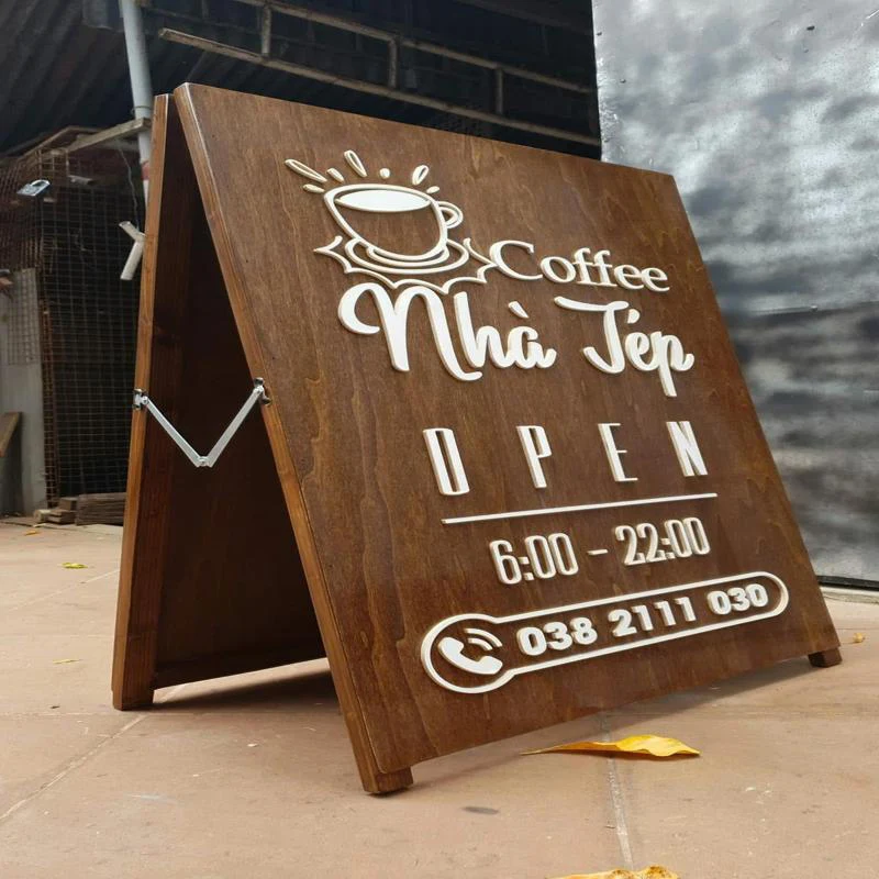 Thiết Kế Bảng Hiệu Gỗ Vintage