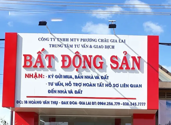 Thi Công Bảng Hiệu Công Ty Bất Động Sản Chuyên Nghiệp