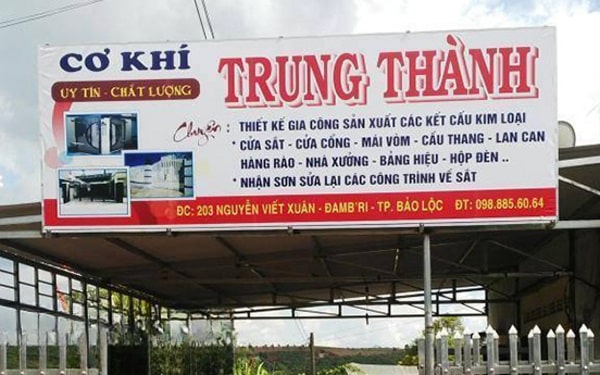 Mẫu Biển Quảng Cáo Cơ Khí Đẹp, Bền Chắc, Thu Hút