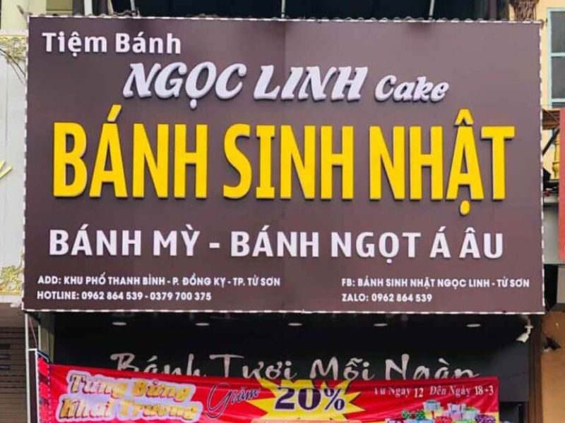 Thi Công Bảng Hiệu Tiệm Bánh Đẹp, Thu Hút Khách