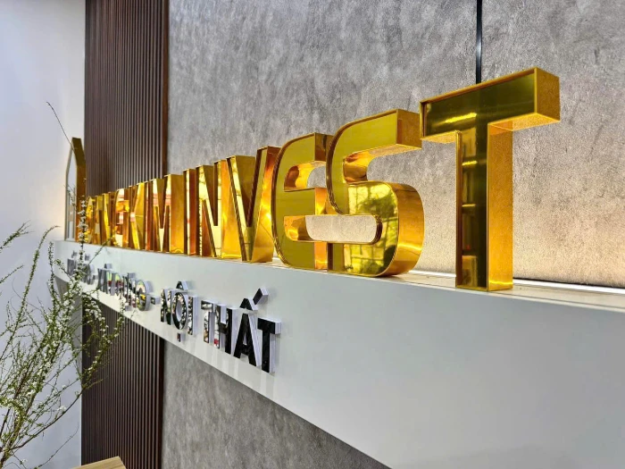 Thi Công Chữ Inox Vàng Gương Đẹp, Cao Cấp, Giá Tốt