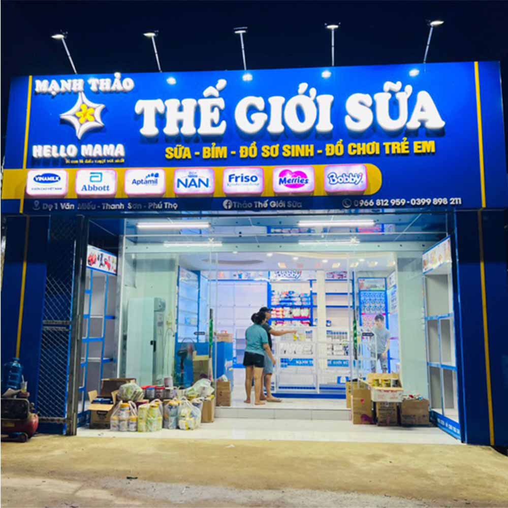 Mẫu Bảng Hiệu Cửa Hàng Sữa Đẹp