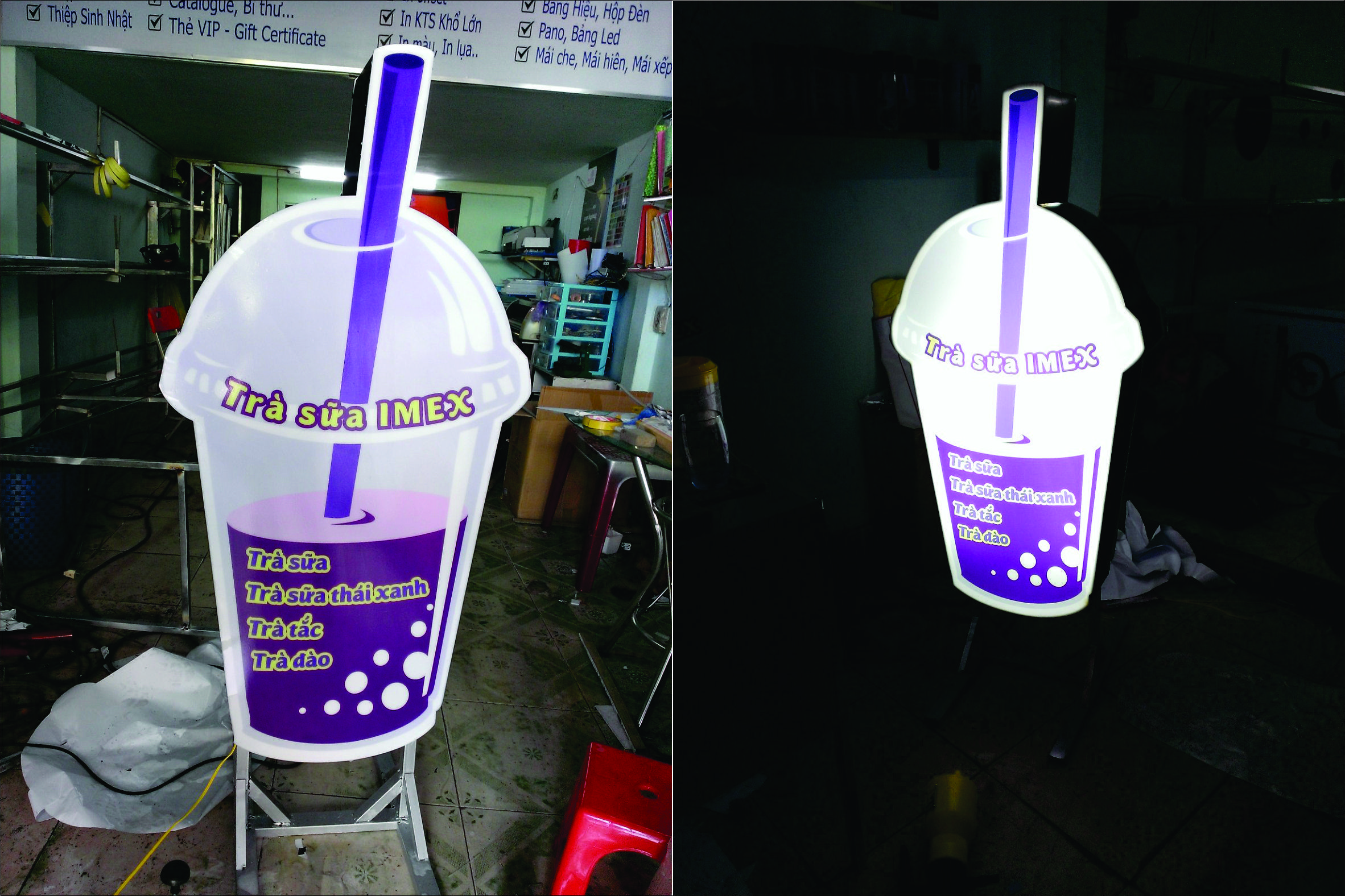 Thiết Kế Hộp Đèn Trà Sữa Đẹp