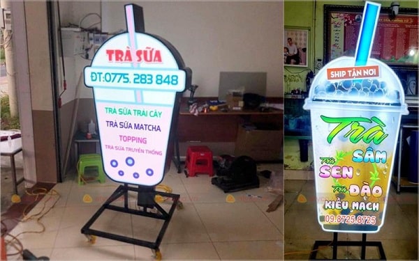 Mẫu Hộp Đèn Trà Sữa Đẹp