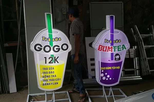 Mẫu Hộp Đèn Trà Sữa Đẹp