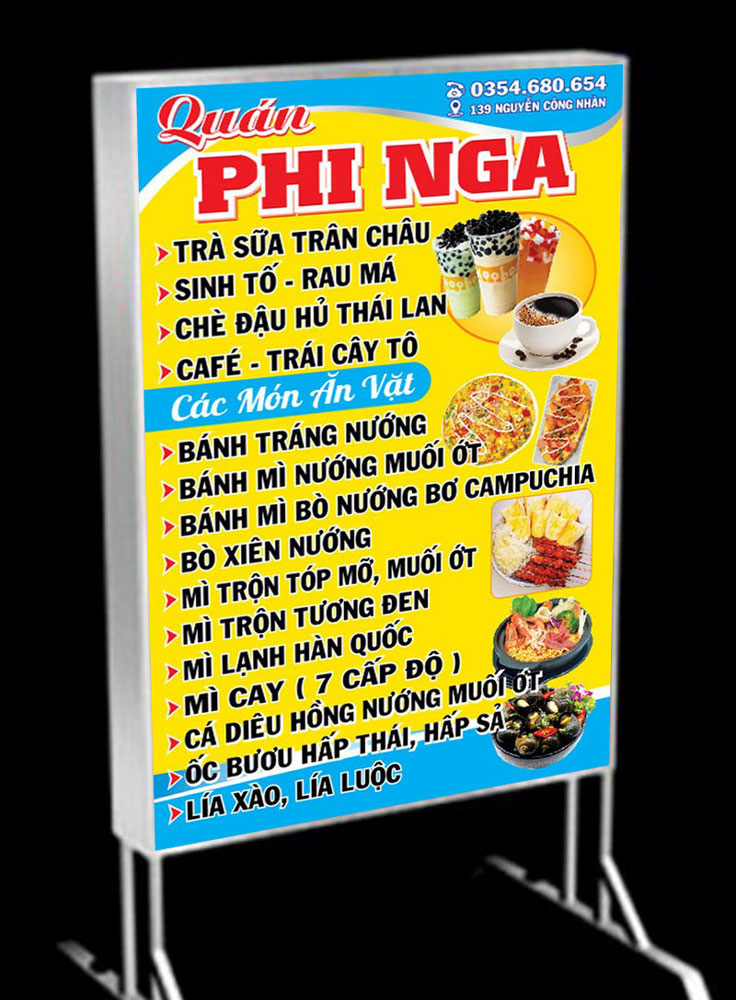 Thiết Kế Biển Quảng Cáo Đồ Ăn Vặt Đẹp