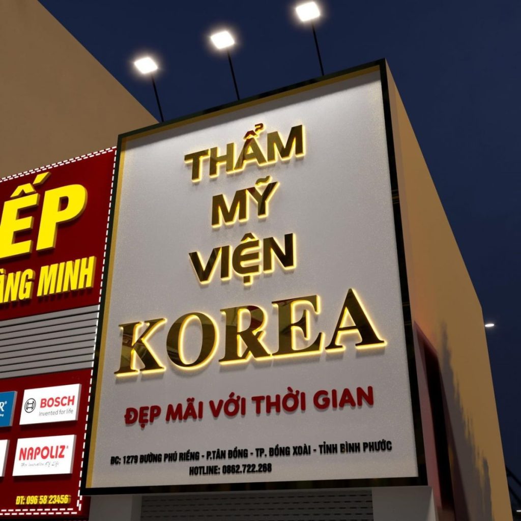 Thi công bảng hiệu chữ alu gương đẹp