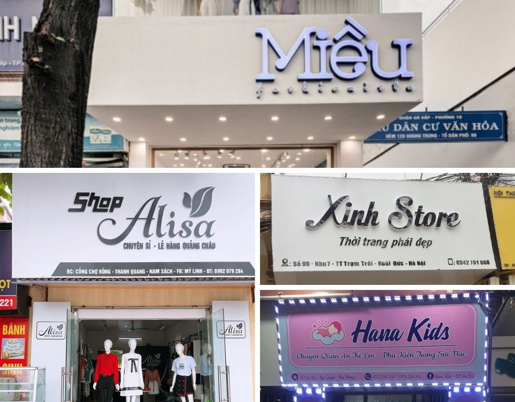 Mẫu Bảng Hiệu Shop Quần Áo Đẹp
