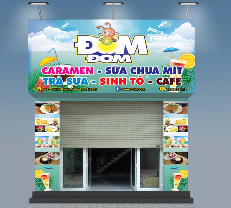 Mẫu Biển Quảng Cáo Quán Ăn Vặt Đẹp