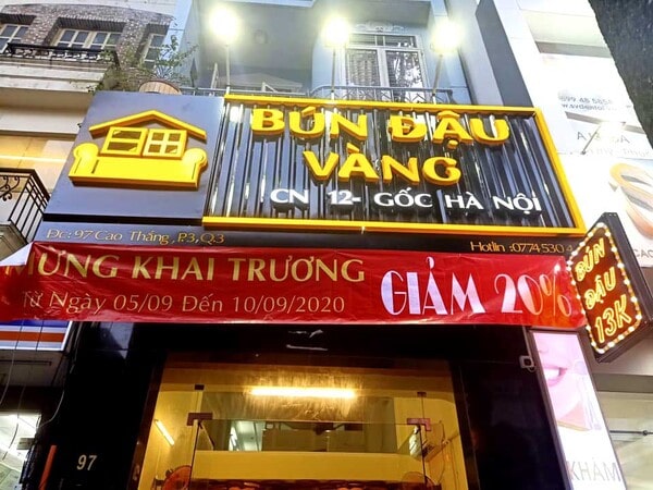 Thi Công Bảng Hiệu Bún Đậu Đẹp