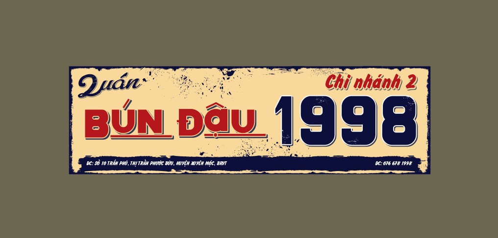 Thi Công Bảng Hiệu Bún Đậu Đẹp