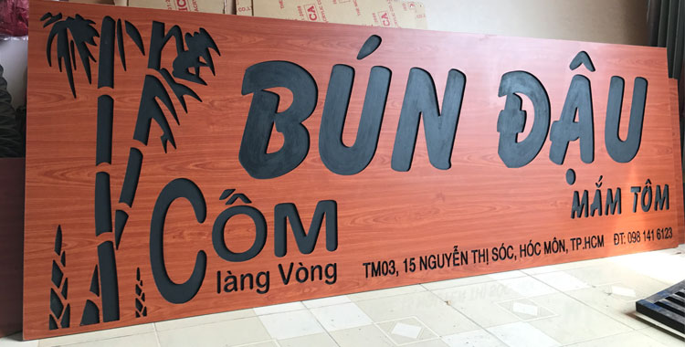 Thi Công Bảng Hiệu Bún Đậu Đẹp