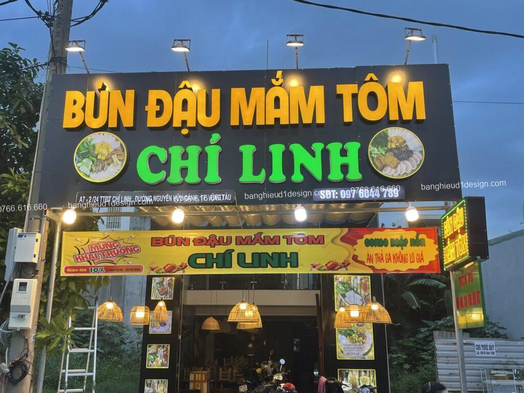 Thi Công Bảng Hiệu Bún Đậu Đẹp