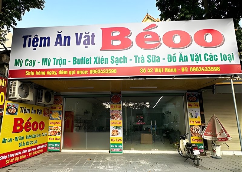 Thi Công Bảng Hiệu Ăn Vặt Chuyên Nghiệp