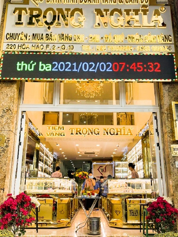 Thi công Bảng Hiệu Tiệm Vàng Đẹp