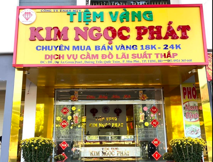 Thi công Bảng Hiệu Tiệm Vàng Đẹp