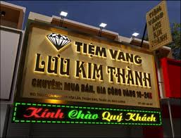 Thi công Bảng Hiệu Tiệm Vàng Đẹp