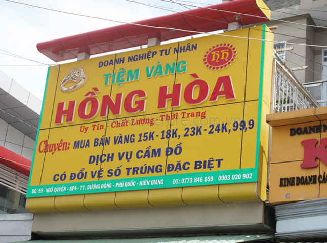 Thi công Bảng Hiệu Tiệm Vàng Đẹp