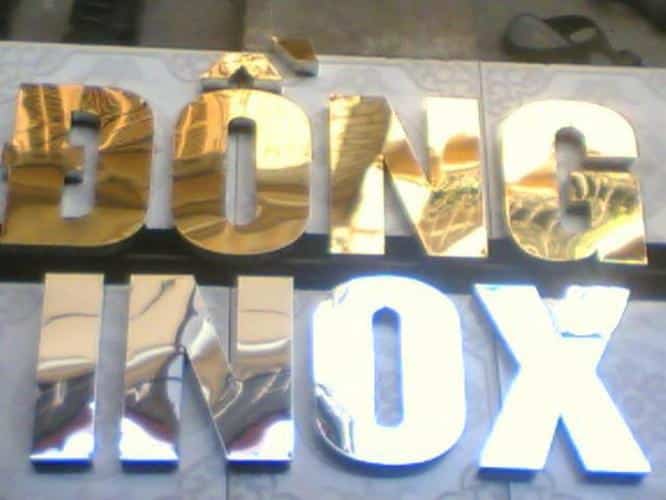 Thi Công Biển Hiệu Alu Chữ Nổi Inox Vàng