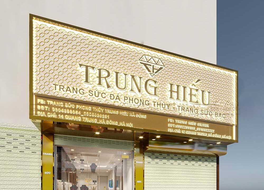 Mẫu Bảng Hiệu Chữ Inox Vàng Gương Đẹp Năm 2026