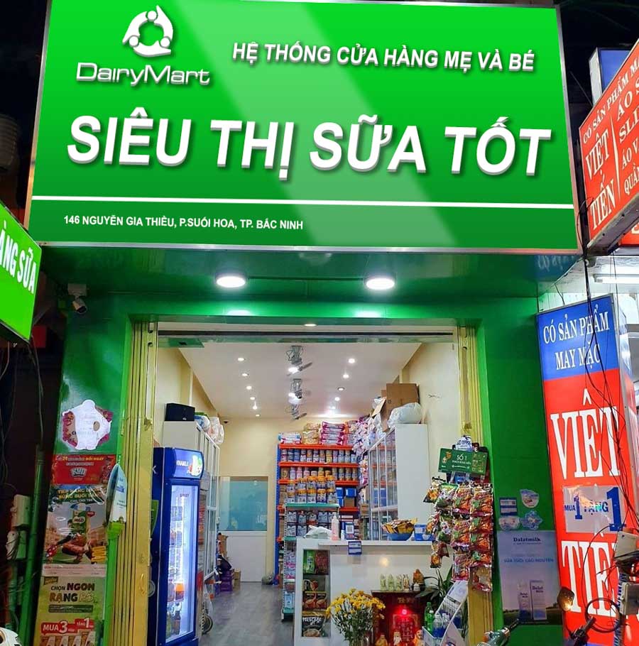 Bảng Hiệu Cửa Hàng Sữa Đẹp