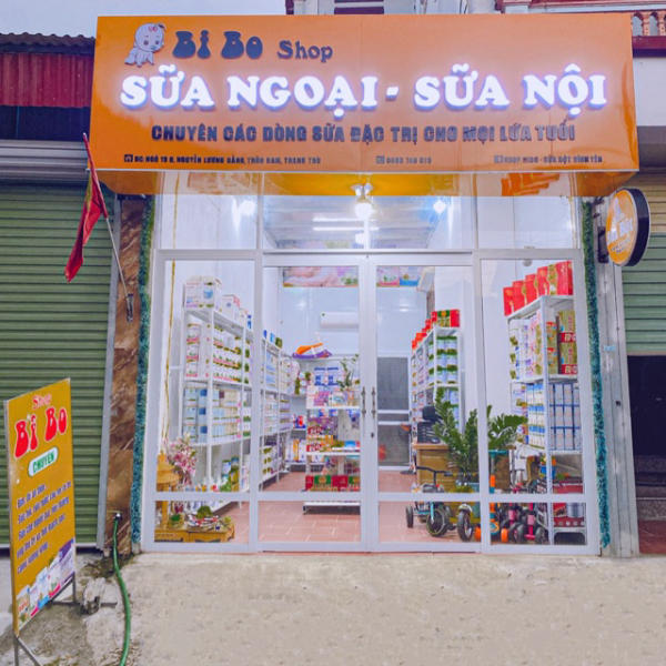 Thi Công Bảng Hiệu Cửa Hàng Sữa Đẹp