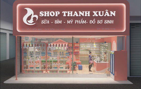 Thi Công Bảng Hiệu Cửa Hàng Sữa Đẹp