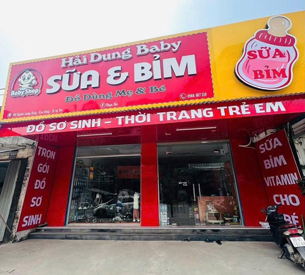 Thi Công Bảng Hiệu Cửa Hàng Sữa Đẹp
