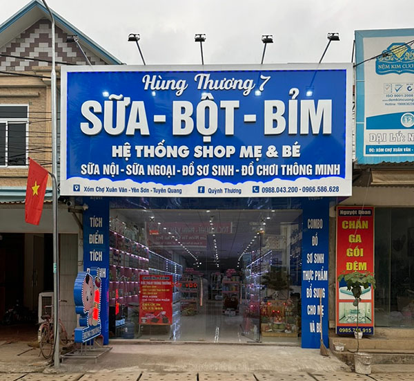 Thi Công Bảng Hiệu Cửa Hàng Sữa Đẹp