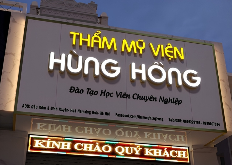 Thi Công Biển Hiệu Phun Xăm Thẩm Mỹ Đẹp