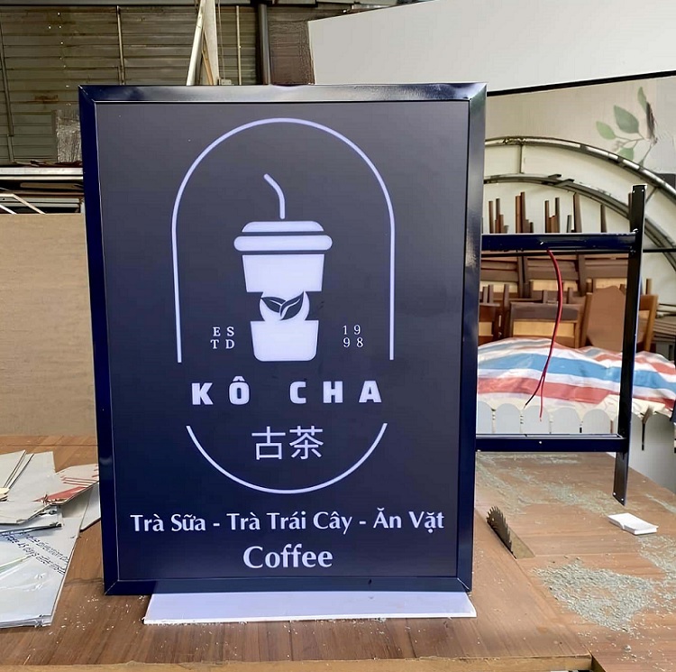 Thi Công Bảng Hiệu Hộp Đèn Trà Sữa Đẹp