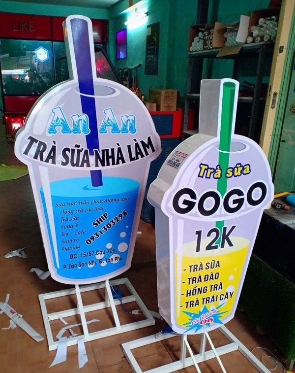 Mẫu Bảng Hiệu Hộp Đèn Trà Sữa Đẹp
